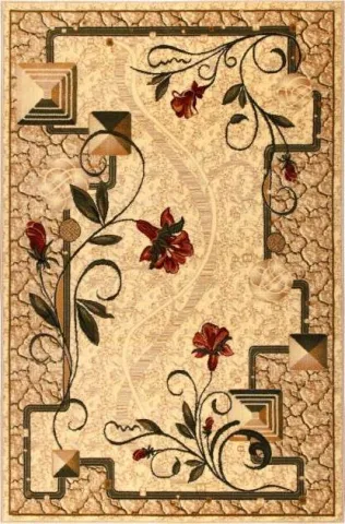 Covor modern crem cu flori 587