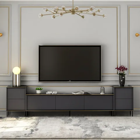 Comoda TV Stil Modern 180 X 45.2 X 35 Imaj - Anthracite