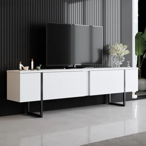Comoda TV 180 X 30 X 50 Luxe - White, Black
