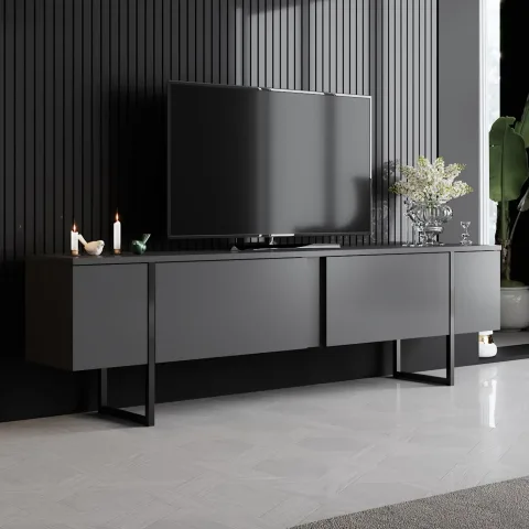Comoda TV 180 X 30 X 50 Luxe - Anthracite, Black