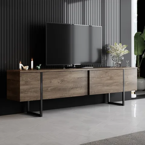 Comoda TV 180 X 30 X 50 Luxe - Walnut, Black