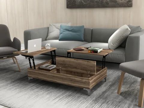 Masa Cafea Cu Spatiu Depozitare 121 X 28 X 69.2 Esinti - Walnut