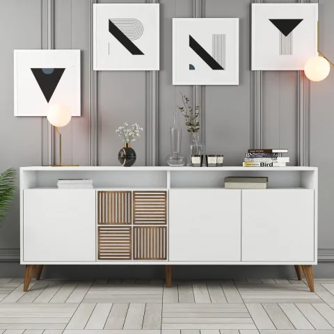 Dulap Tip Consola Milan - White 180 X 78.6 X 35