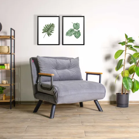 Fotoliu Extensibil Living Sando Single - Grey