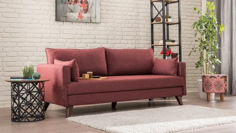 Canapea Tapitata 3 Locuri Bella Sofa Bed - Claret Red