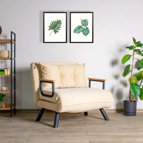 Fotoliu Extensibil Sando Single - Cream