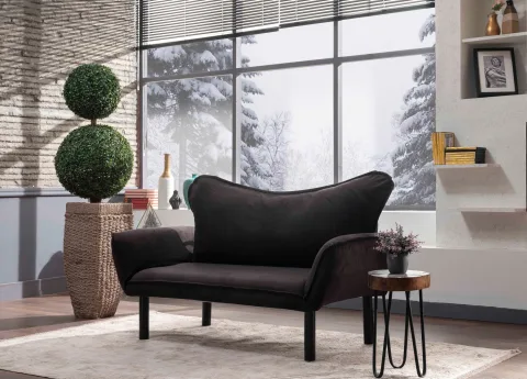 Canapea cu 2 Locuri Chatto - Black 140 X 70 X 65