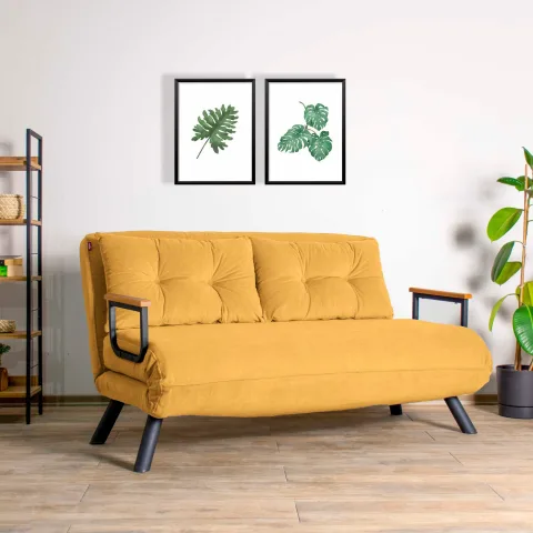 Canapea Extensibila cu 3 Locuri Sando 2-Seater - Mustard