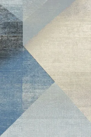 Covor lana Wido albastru forme geometrice