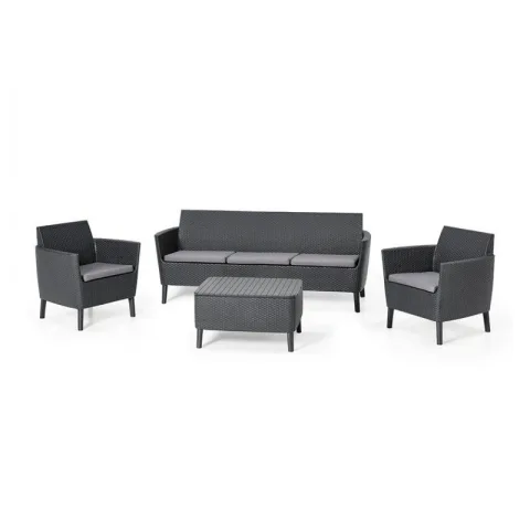 Set mobilier pentru gradina, 5 locuri, grafit