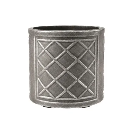 Ghiveci imitatie plumb, rotund, gri, 24L