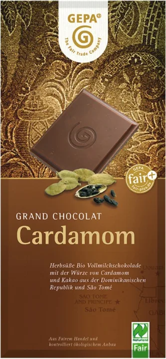 Ciocolata bio cu lapte si cardamom, 100g Gepa