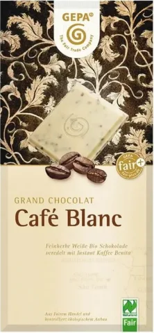 Ciocolata alba cu cafea Cafe Blanc, bio 100g Gepa