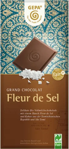 Ciocolata bio cu lapte si sare, 100g Gepa