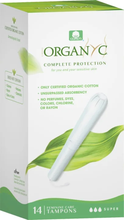 Tampoane Super din bumbac organic, cu aplicator 14 buc Organyc