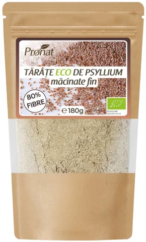 Tarate bio de psyllium macinate fin, 180g Pronat