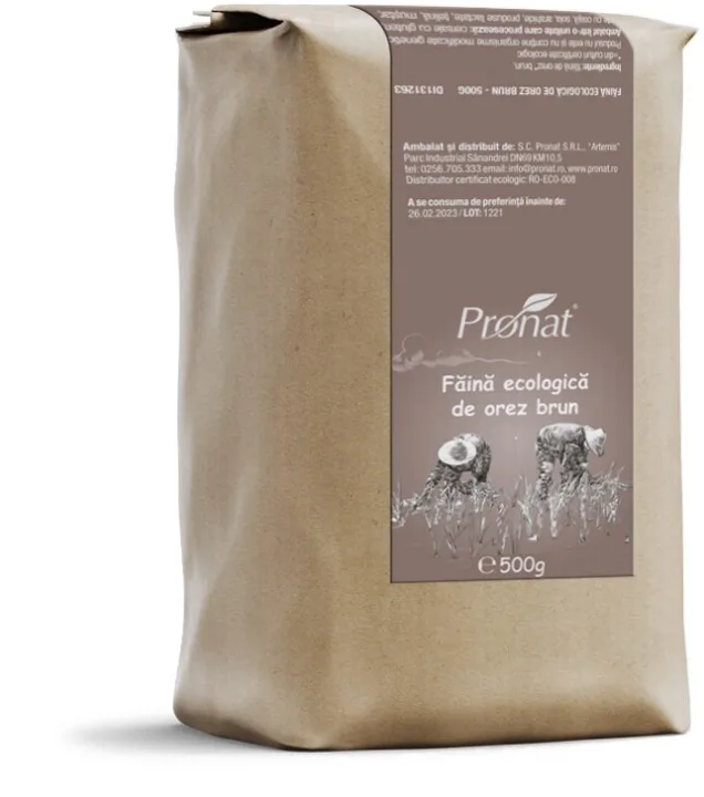 Faina de orez brun bio, 500g Pronat