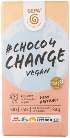 Ciocolata bio 4 Change, vegan, 80g Gepa
