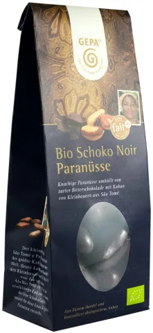Nuci braziliene glazurate cu ciocolata neagra, bio, 100g Gepa