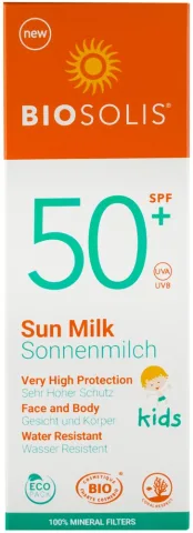 Lapte de soare cu protectie solara pentru copii, SPF 50+, 100ml Biosolis