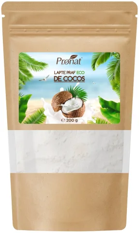 Lapte praf bio de cocos, 200g Pronat