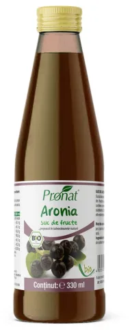 Suc de aronia 100%, bio, 330ml Medicura