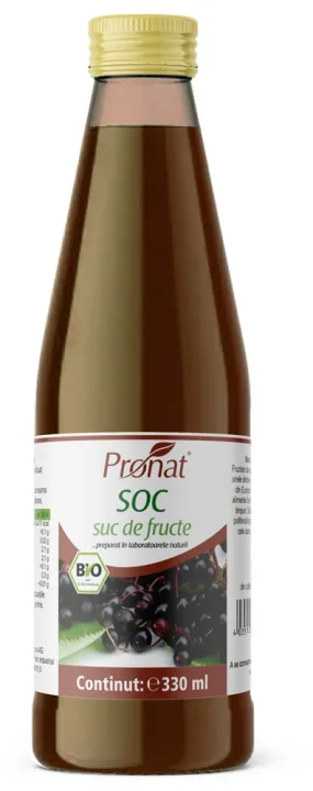 Suc de soc 100%, bio, 330ml Medicura