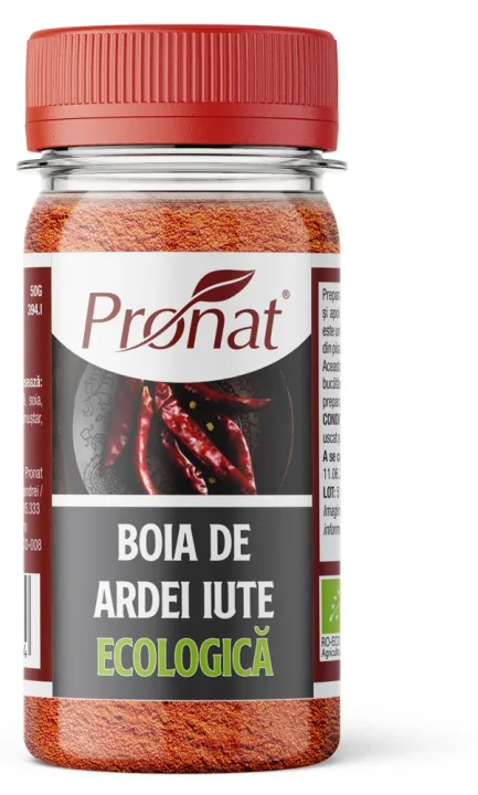 Boia de ardei iute bio, 50g Pronat