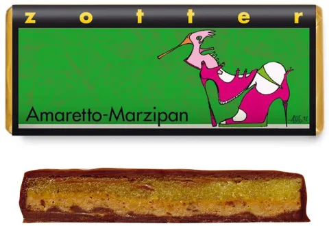 Bio + fair ciocolata cu amaretto si martipan, 70g Zotter