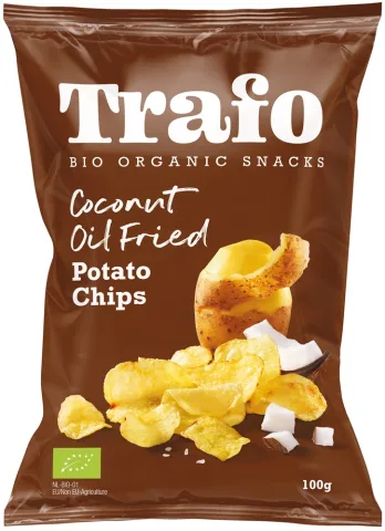 Chipsuri bio putin sarate, prajite in ulei de cocos, 100g Trafo