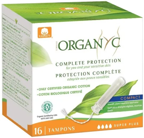 Tampoane Organyc SUPER PLUS din bumbac organic, cu aplicator 16 buc Organyc