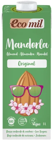 Bautura bio de migdale Original indulcita cu sirop de agave, 1000ml Ecomil