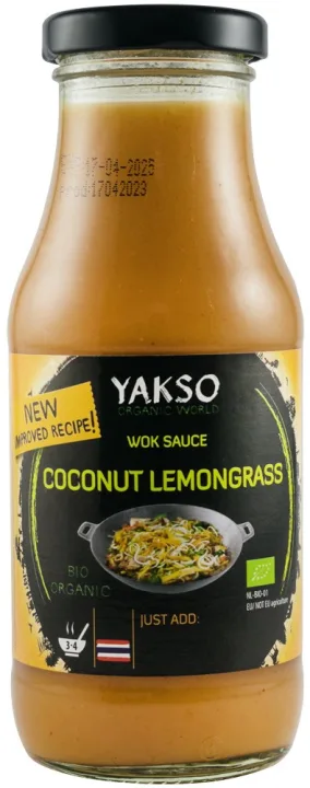 Sos bio pentru wok cocos si lemongrass, 240ml Yakso