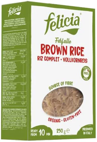 Farfalle bio din orez integral 250g Felicia