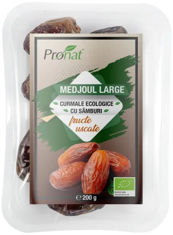 Curmale bio cu samburi Medjoul Large, 200g Pronat
