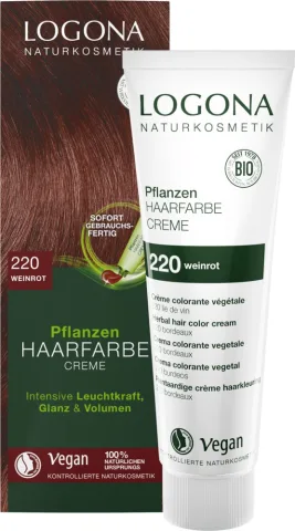 Vopsea de par crema, Rosu vin 220, 150ml Logona