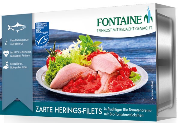 File fraged de hering in sos de rosii, 200g Fontaine