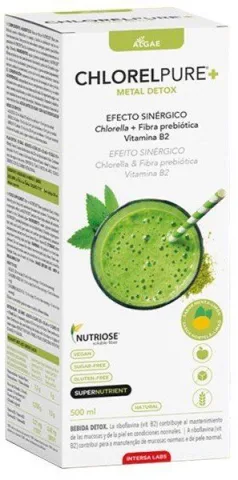 Chlorelpure + bautura detoxifianta cu aroma de menta si lamaie, 500ml Intersa Labs
