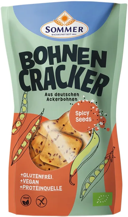 Biscuiti bio din bob, fara gluten, cu sare si piper 100g Sommer