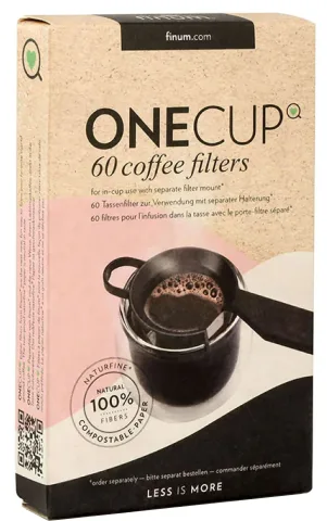 Onecup, 60 de filtre natur fine pentru cafea, Finum