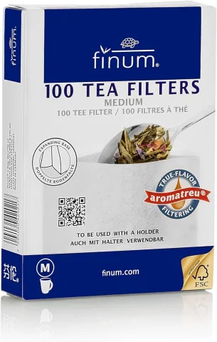 Filtre pentru ceai, marimea M, albe, 100 buc, Finum
