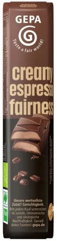 Ciocolata bio si fairtrade creamy espresso fairness, 37,5g Gepa