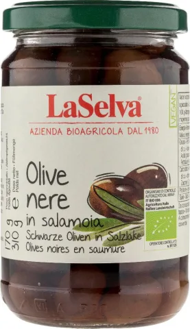 Masline kalamata bio in saramura, 310g LaSelva