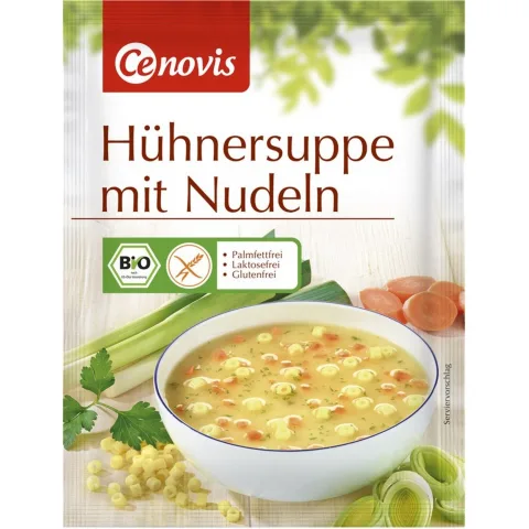 Supa bio de pui cu taitei, 30g cenovis