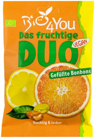 Dropsuri bio Duo cu lamaie si portocale, 75g Bio 4 You