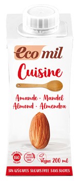 Crema vegetala bio pentru gatit din migdale natur, 200ml Ecomil Cuisine