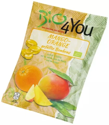 Dropsuri bio cu mango si portocale 75g Bio 4 You