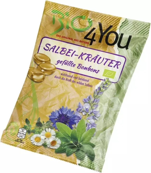 Dropsuri bio cu salvie si plante medicinale, 75g Bio 4 You