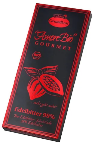 Ciocolata neagra, 99% cacao, 80g Liebhart's Amore Bio