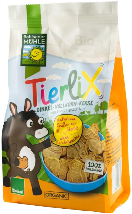 Tierlix Biscuiti bio cu grau spelta indulciti cu miere, 125g Bohlsener Muhle